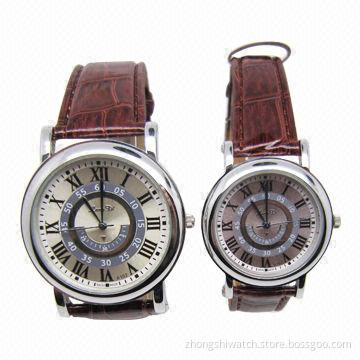 Promotional Wristwatches, Alloy Case with Leather/Silicone Strap, Japan Quartz Movement